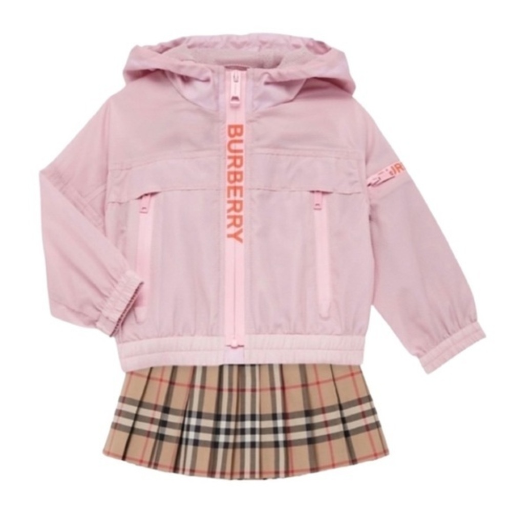 BURBERRY GIRL'S TELFORD HOODED NYLON JACKET